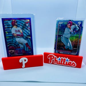 MLB Philadelphia Phillies-sportkaartdisplaystandaard Geschikt voor kaarten met of zonder beoordeling Sportkaarten Gamingkaarten Comics Tijdschriften Aangepast 3D-geprint