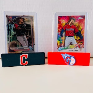 MLB Cleveland Guardians-displaystandaard voor sportkaarten Geschikt voor kaarten zonder beoordeling Sportkaarten Gamingkaarten Stripboeken Tijdschriften Op maat 3D-geprint