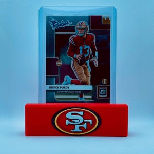 NFL San Francisco 49ers-sportkaartdisplaystandaard Geschikt voor kaarten met en zonder beoordeling Sportkaarten Gamingkaarten Comics Tijdschriften Aangepast 3D-geprint