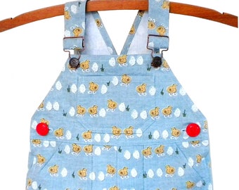 Overalls / Handmade / Pants / Coveralls / Dungarees- Chicken or Egg Overalls