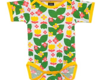 Handmade / Bodysuit / baby clothes - Tulip Toss