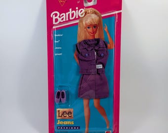 1995 Barbie Lee Jeans Fashions Purple Top and Skirt Outfit, NRFP