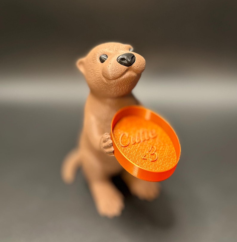 Copper dish

A cute otter-shaped jewelry holder with a trinket dish, available in multiple colors for added charm.