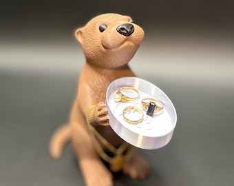 Joyero personalizable con forma de nutria: adorable joyero con opciones de color