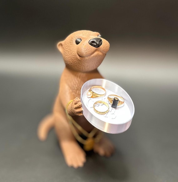 Personalizable Otter Jewelry Holder - Adorable Trinket Dish with Color Options