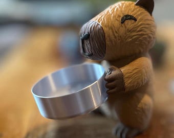 Capybara smyckeshållare 3D-tryckt prydnadsfat, guld/silver alternativ