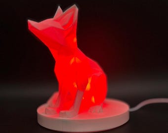 Lampe renard géométrique : éclairage RVB élégant pour une décoration intérieure moderne
