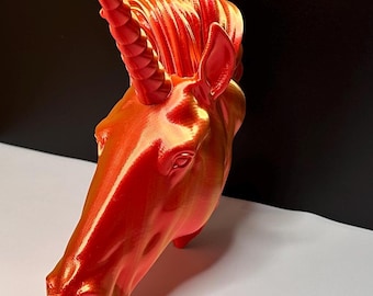 Escultura de pared con cabeza de unicornio caprichosa para una encantadora decoración de sala de juegos para niños