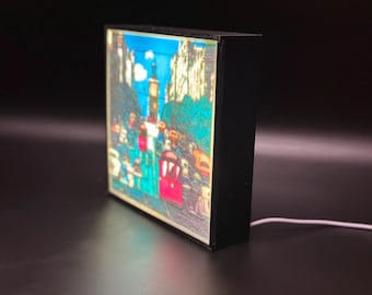 Lampe imprimée en 3D représentant une scène urbaine artistique - Style anime japonais kawaii
