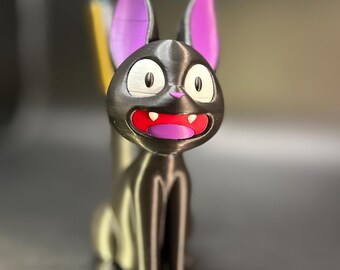 Portalápices con forma de gato negro: organizador de escritorio para tu estudio