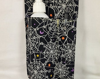Halloween Cobweb print Single LEFT HIP 8oz bottle massage therapy hip holster with pen pocket