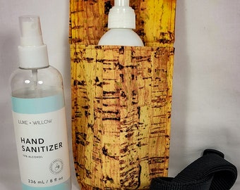 Cork print Single 8-oz bottle massage therapy hip holster, oil, lotion, or creme tube