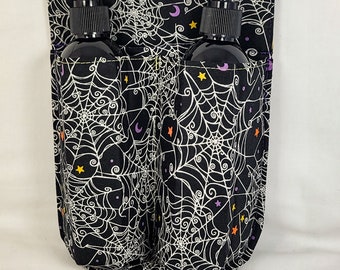 Double 8oz bottle massage therapy hip holster, Halloween purple spiderweb
