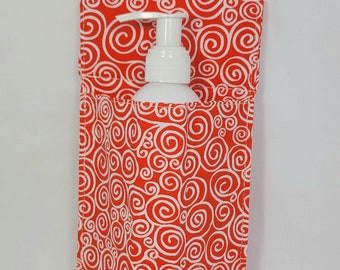 Single 8oz pump bottle Massage Therapy hip holster.  Orange Dreamsicle Swirls