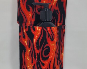 8oz bottle Massage Therapy hip holster, Flames