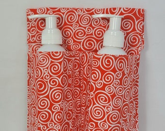 Double 8oz bottle or cream tube Massage Therapy hip holster, Orange Dreamsicle Swirls