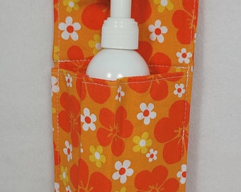 8oz bottle Massage Therapy hip holster, Orange Hibiscus