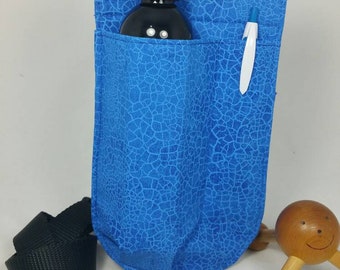 Massage Therapy single LEFT hip 8oz lotion bottle hip holster, cobalt crackle