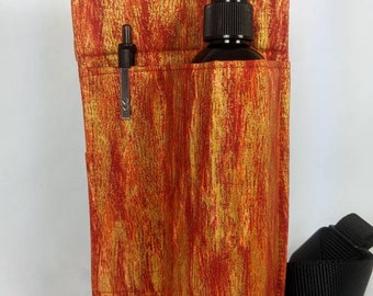 Single 8oz Bottle RIGHT hip holster with pen pocket, Shimmering Molten Orange