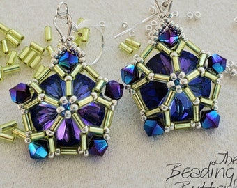 Mini Moonflower Earring Tutorial - Faux RAW Advanced Beginner or Intermediate Pattern