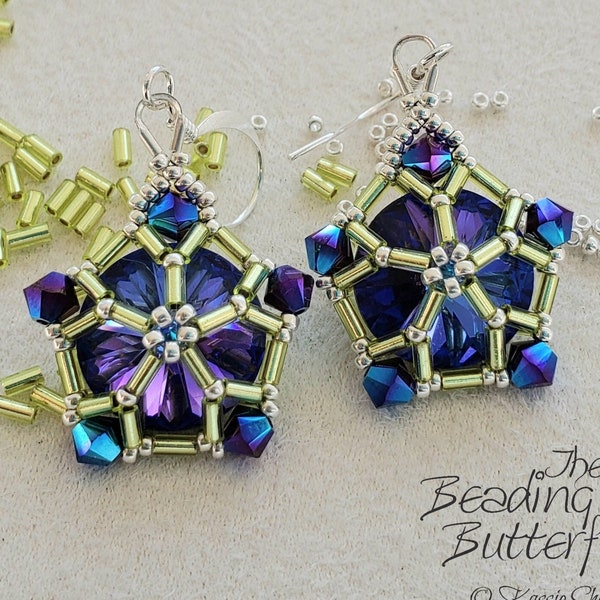 Mini Moonflower Earring Tutorial - Faux RAW Advanced Beginner or Intermediate Pattern