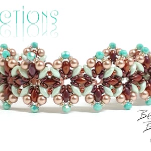 Tutorial de pulsera Reflections: patrón de abalorios con semicírculos y minidúos