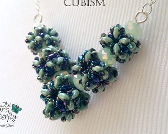 Cubism Beaded Bead Pendant - Beading Pattern Tutorial
