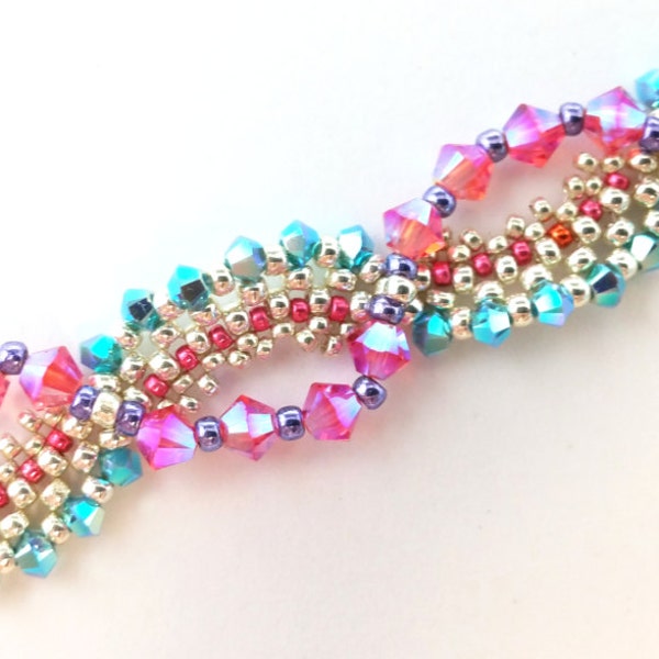 Meander Bracelet Tutorial - RAW Beadweaving Pattern Digital Download