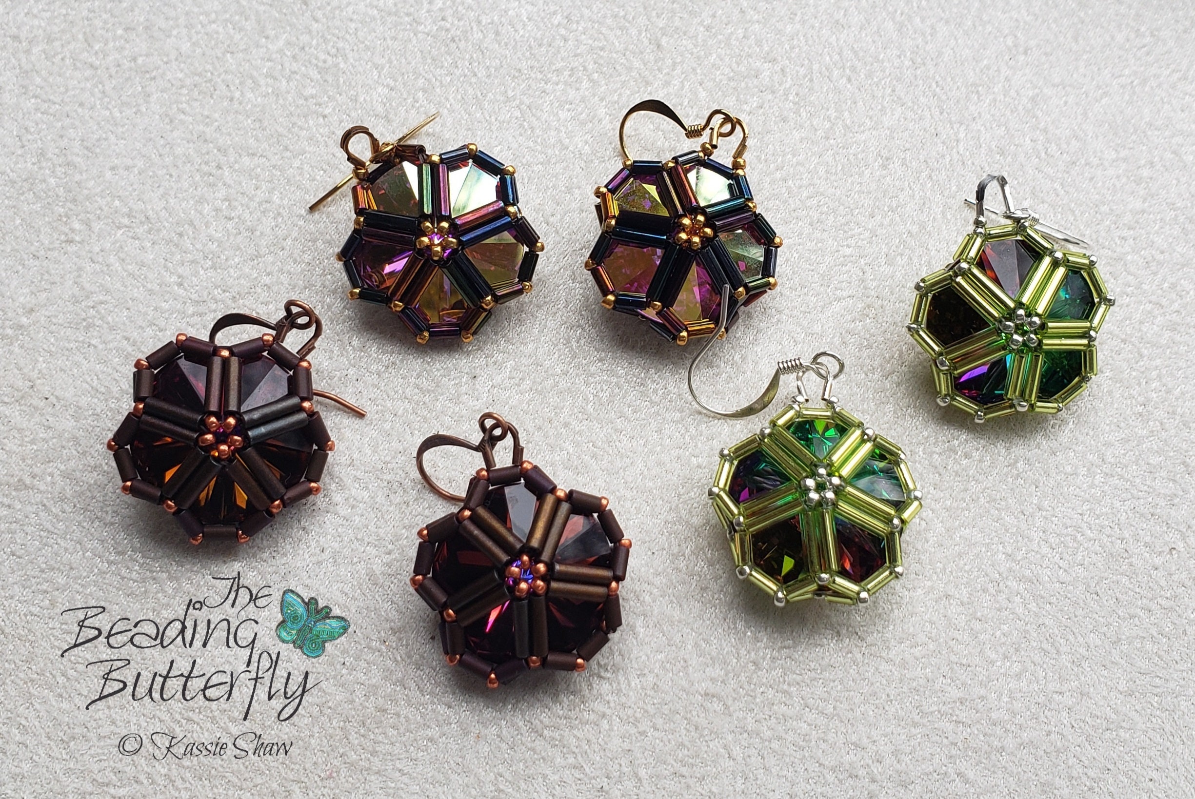 Moonflower Caged Rivoli Earring Tutorial-intermediate Double RAW ...