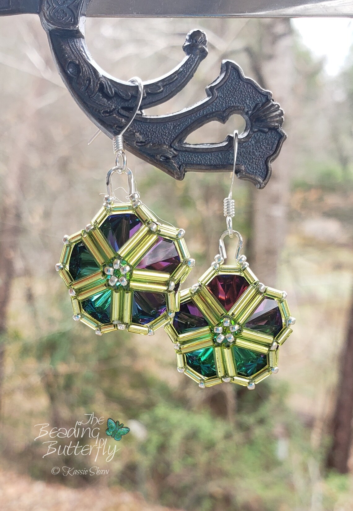 Moonflower Caged Rivoli Earring Tutorial-intermediate Double RAW ...