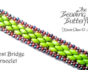 Practically Free Bifrost Bridge Bracelet Tutorial for Superduo - Beadweaviing Pattern - Digital Download