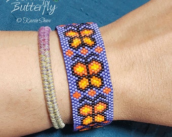 Vlinderarmband - Odd Count Peyote-patroon