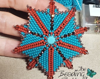 Pinwheel Star Ornament or Pendant Tutorial - Beadweaving Pattern