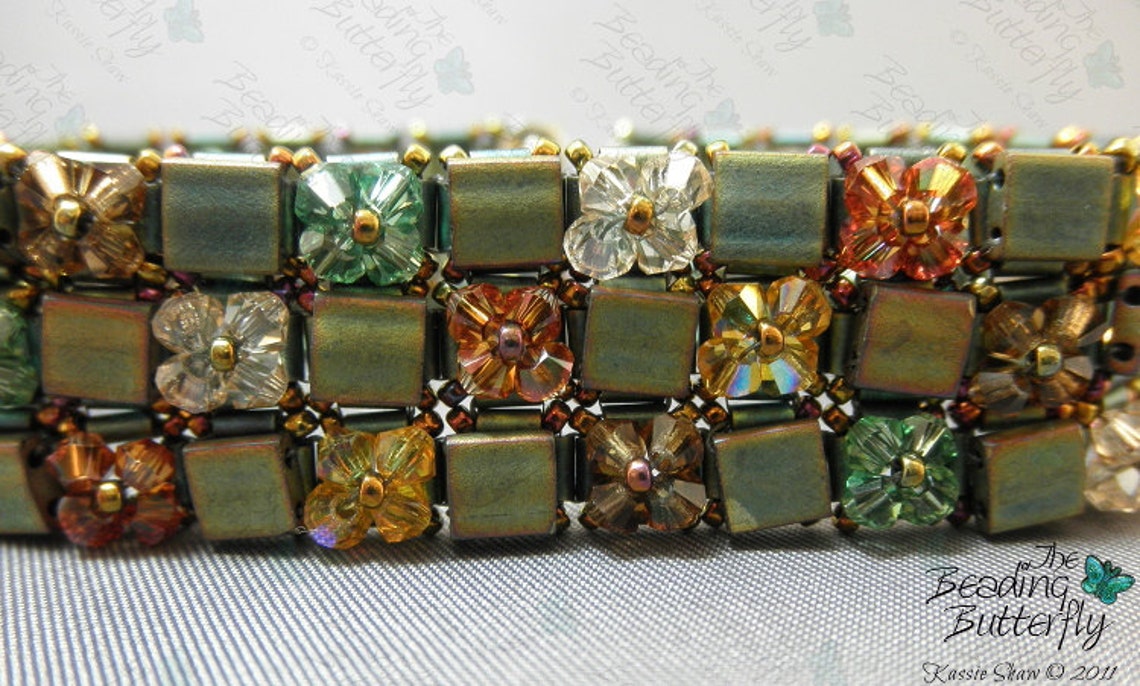 Quilt Cuff Beaded Bracelet Tutorial Digital Download Etsy