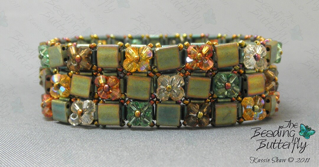 Quilt Cuff Beaded Bracelet Tutorial - Digital Download - Etsy