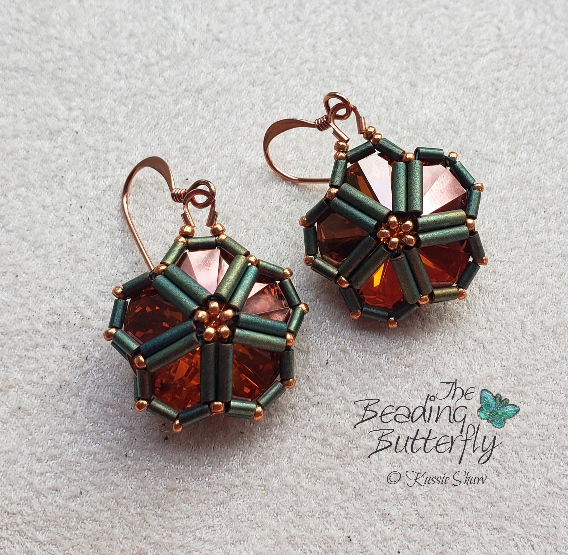 Moonflower Caged Rivoli Earring Tutorial-intermediate Double RAW ...