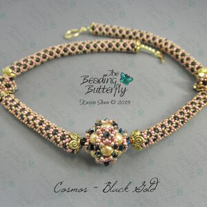 Cosmos Beaded Bead Necklace Tutorial Netted Rope and Right Angle Weave Beading Pattern image 5