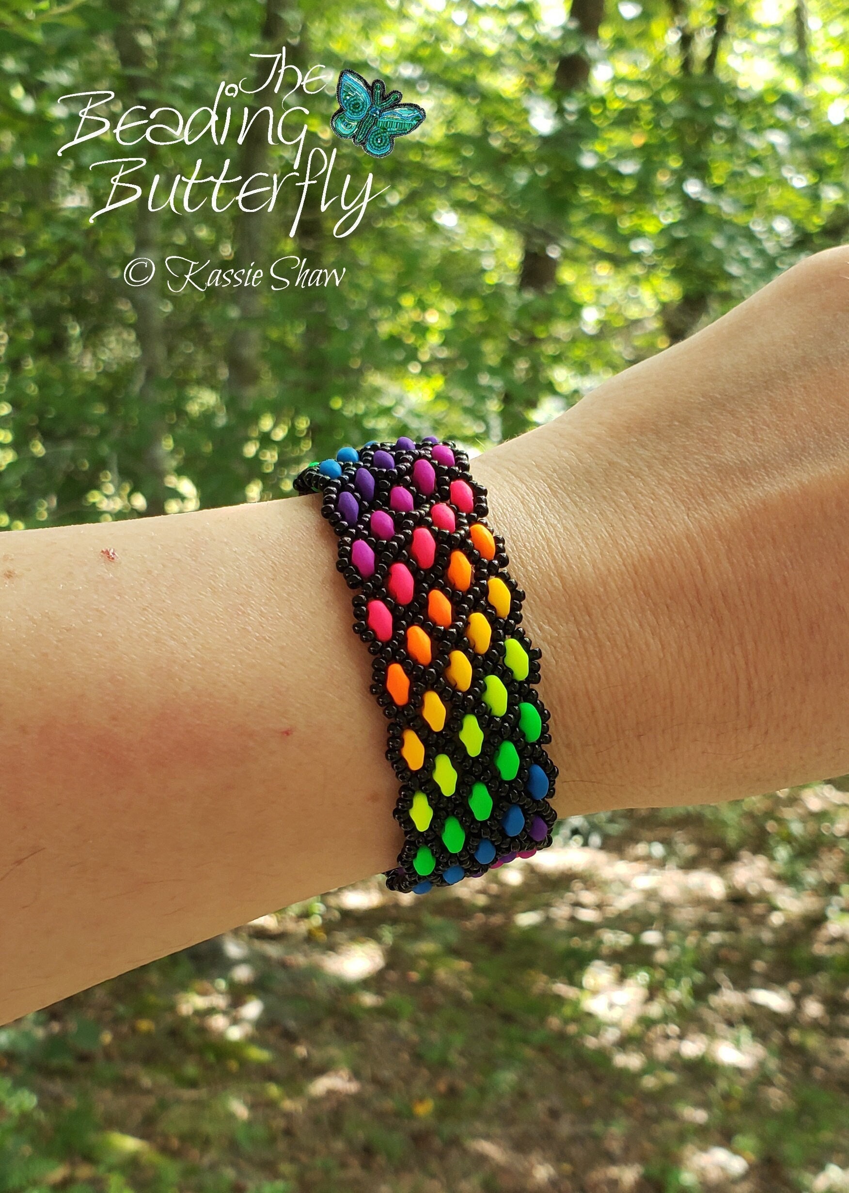 Flat Two-hole Netted Bracelet Tutorial - Filled Bead Netting Pattern - Etsy
