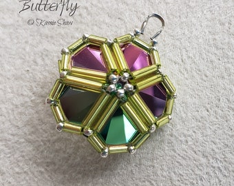 Moonflower Caged Rivoli Earring Tutorial-Intermediate Double RAW Pattern