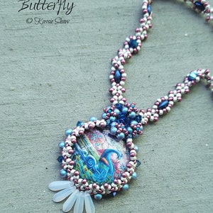 Once in a Blue Moon Necklace Intermediate Beading Tutorial Double Right Angle Weave DRAW image 3
