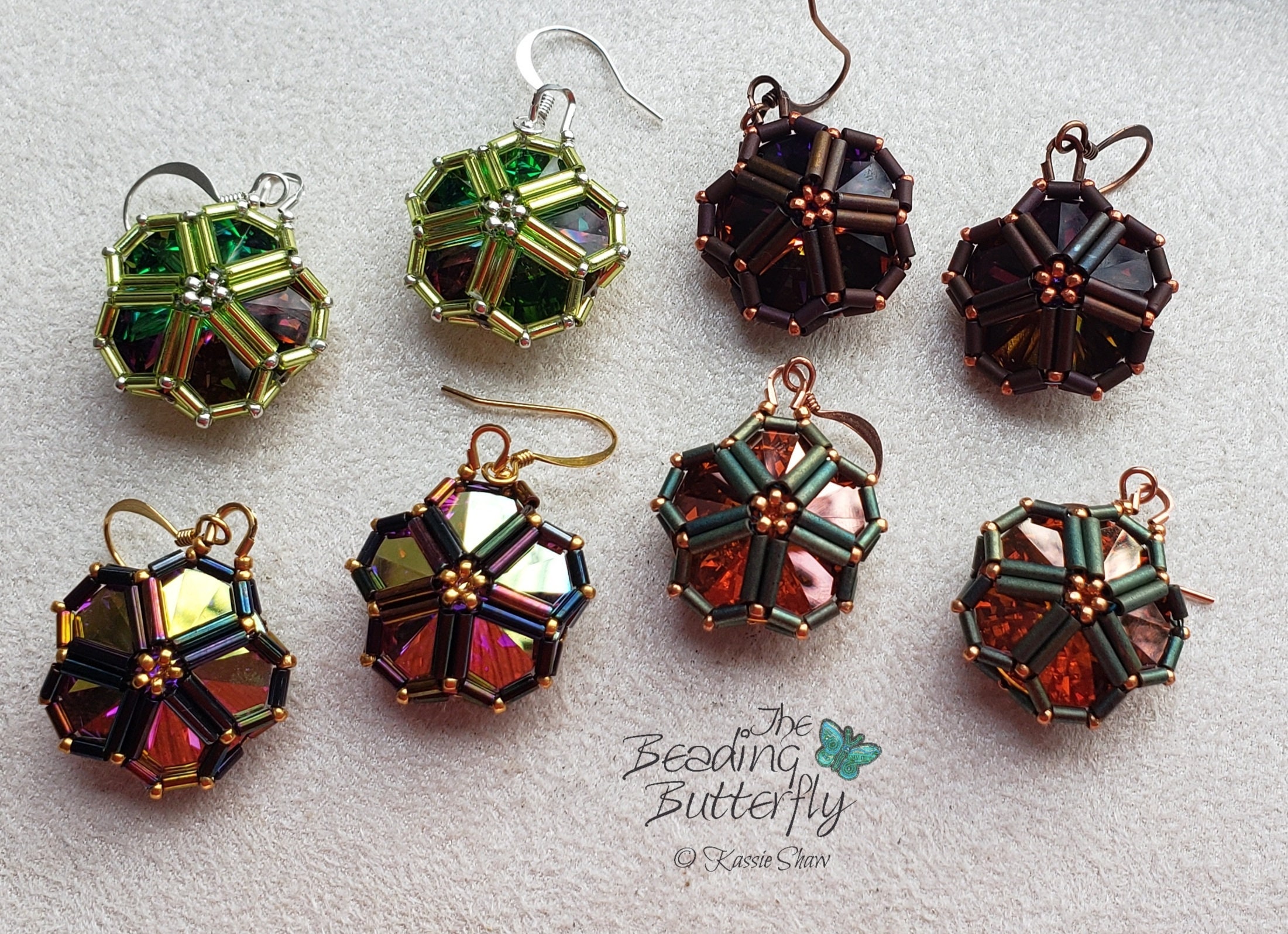 Moonflower Caged Rivoli Earring Tutorial-intermediate Double RAW ...