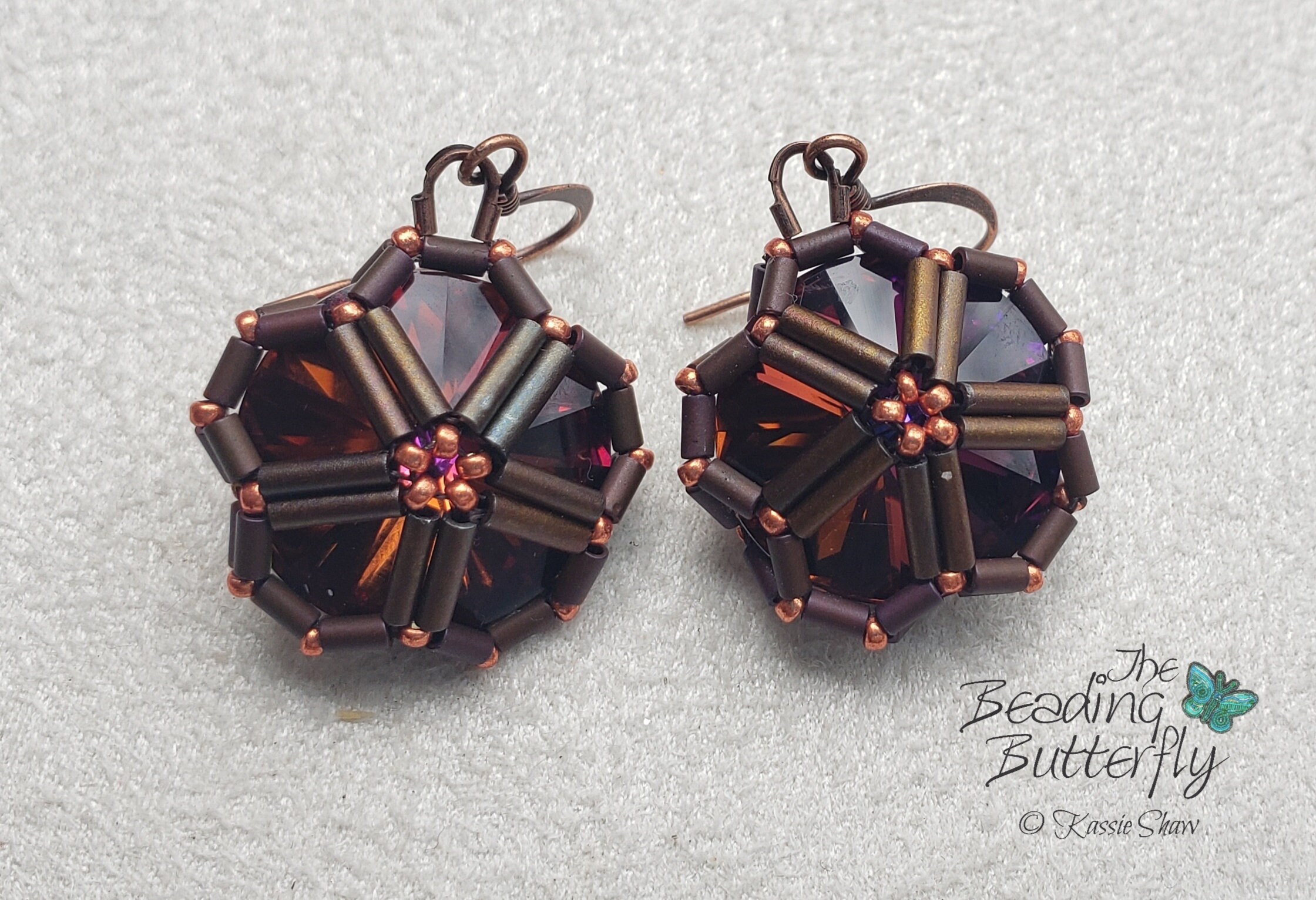Moonflower Caged Rivoli Earring Tutorial-intermediate Double RAW ...