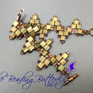 Indigo Glacier ZigZag Tila Bracelet and Earring Tutorial - Digital Download