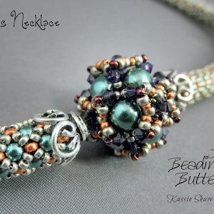 Cosmos Beaded Bead Necklace Tutorial - Netted Rope and Right Angle Weave Beading Pattern