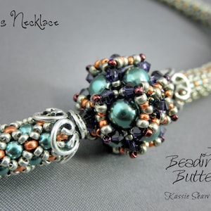 Cosmos Beaded Bead Necklace Tutorial Netted Rope and Right Angle Weave Beading Pattern image 1