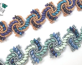 Chinese Dragon Bracelet Tutorial - Intermediate Beading Pattern for Miniduos or Superduos and Seed Beads