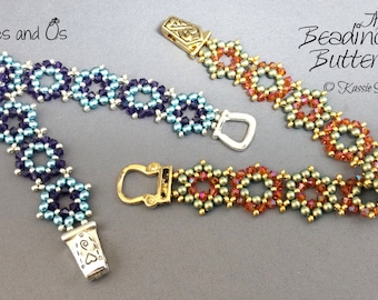 Hexes and Os Bracelet Pattern - Beadweaving Tutorial - Personal and Commercial