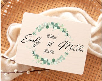 Personalisierte Erinnerungskiste zur Hochzeit mit Namen, Datum und Jubiläum | Geschenk zur Silberhochzeit, goldenen Hochzeit und Jubiläen