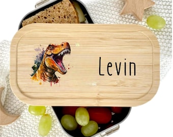personalisierte Brotdose | Lunchbox für Kinder mit Namen | zum Schulanfang, Einschulung, Kita | Motiv wilde Tiere