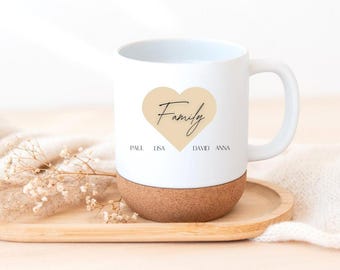 Keramik Tasse / personalisiertes Geschenk mit Namen der Familienmitglieder /Geschenk für Mama / Papa / gesamte Familie